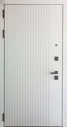 Стальная дверь с окрашенными панелями МДФ белого цвета Стальная дверь с окрашенными панелями МДФ белого цвета