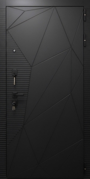 Входная дверь с современными черными панелями МДФ Входная дверь с современными черными панелями МДФ